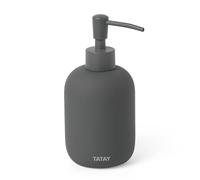 TATAY Dispenser di sapone in ceramica Soft, morbido al tatto e finitura opaca, privo di BPA, grigio antracite. Dimensioni: 9,5 x 8 x 17 cm
