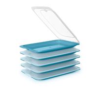 Set di Porta Salumi e Alimenti con Sistema Fresh, Conservazione Ottimale delle Fette in Frigorifero (5X Ocean)