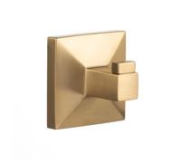 TATAY Gancio Porta Asciugamani Bagno Senza Fori o con Viti | Include Kit Adesivo Glue&Fix (Regge fino a 5 kg) e Viti | Acciaio Inox | Design Moderno | 6 x 4,5 x 6 cm - Modello Iconik - Oro