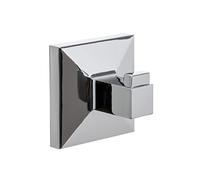 TATAY Gancio Porta Asciugamani Bagno Senza Fori o con Viti | Include Kit Adesivo Glue&Fix (Regge fino a 5 kg) e Viti | Acciaio Inox | Design Moderno | 6 x 4,5 x 6 cm - Modello Iconik - Cromato
