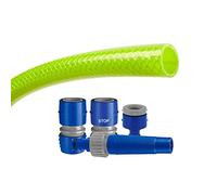 TATAY Kit tubo da giardino Green Line 20 metri Ø5/8" 15mm, 3 strati, Realizzato in Spagna, Resistenza 21 bar e -20°/60°, Intrecciato, senza cadmio e piombo, senza BPA, anti-UV, Colore Verde