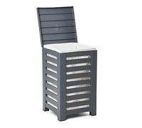 TATAY Lombok Cesto portabiancheria, Capacità 55L, Polipropilene, Senza BPA, con Coperchio, Colore Grigio. Misure: 34 x 34 x 58 cm