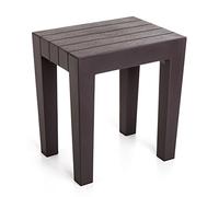 Tatay Lombok Sgabello Rettangolare, Polipropilene, Senza BPA, Finitura Effetto Legno, la Protezione anti-UVA, Anche 130kg, Adatto a 38x29x41cm Interni ed Esterni, Marrone