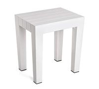 Tatay Lombok Sgabello Rettangolare, Polipropilene, Senza BPA, Finitura Effetto Legno, la Protezione anti-UVA, Anche 130kg, Adatto a 38x29x41cm Interni ed Esterni, Bianco