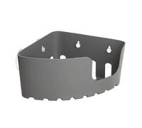 TATAY Mensola Bagno Senza Foratura Angolare | Incluse Ventose | Supporta 2 kg | Polipropilene Resistente all’Umidità | Misura Angolare | 20 x 20 x 11 cm - Modello Standard - Grigio