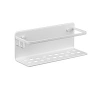 TATAY Mensola Bagno Senza Foratura Mensola Doccia Rettangolare Alluminio | Include Viti e Sistema Fissaggio Quick Fix | Resiste all’Umidità | Moderno | 12x10x30 cm - Modello Serenity - Bianco Artico