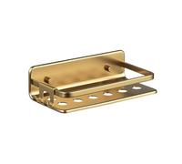 TATAY Mensola Bagno Senza Foratura Mensola Doccia Rettangolare in Alluminio | Include Viti e Sistema Fissaggio Quick Fix | Resistente all’Umidità | Moderno | 10 x 5,5 x 20 cm - Modello Serenity - Oro