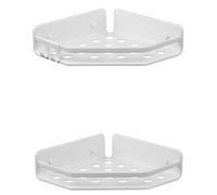 TATAY Mensola Bagno Senza Foratura Pack 2 Mensole Doccia Angolari in Alluminio | Include Viti e Sistema Fissaggio Quick Fix | Resiste all’Umidità | 20 x 5,5 x 20 cm - Modello Serenity - Bianco Artico