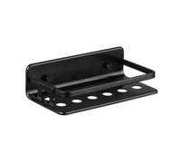 TATAY Mensola Bagno Senza Foratura Mensola Doccia Rettangolare in Alluminio | Include Viti e Sistema Fissaggio Quick Fix | Resistente all’Umidità | Moderno | 10 x 5,5 x 20 cm - Modello Serenity - Nero