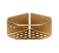 TATAY Mensola Bagno Senza Foratura Mensola Doccia Angolare in Alluminio | Include Viti e Sistema di Fissaggio Quick Fix | Resistente all’Umidità | Moderno | 20 x 12 x 20 cm - Modello Serenity - Oro
