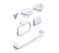 TATAY Olympia - Set da Bagno 6 Pezzi, Bianco, 62 x 13 x 30 cm