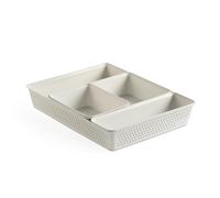 TATAY Organizer Cassetti Bohol | Set da 4: A6 + A5 + A4 + Slim | Cestino Portaoggetti | Design Minimalista Funzionale | Ordine Casa e Ufficio | Plastica Riciclata senza BPA, Bianco