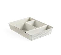 TATAY Organizer Cassetti Bohol | Set da 5: 2xA6 + A5 + A4 + Slim | Cestino Portaoggetti | Design Minimalista Funzionale | Ordine Casa e Ufficio | Plastica Riciclata senza BPA, Bianco