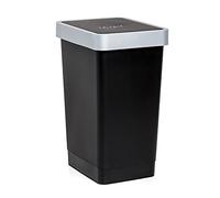 TATAY Pattumiera Smart, 25L di Capacita, Coperchio Inclinabile , Polipropilene, senza BPA, Sacco della Spazzatura da 30 litri, Nero, Misure 26 x 34 x 47cm