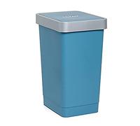 TATAY Pattumiera Cucina con Coperchio Basculante Smart 25L | Design Compatto e Funzionale | Interni ed Esterni | Per Sacchetti da 30L | Plastica Resistente Senza BPA | 26x34x47cm, Blu