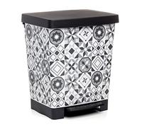 TATAY Pattumiera Cucina con Pedale Cubik Deco 21L | Interno ed Esterno | Per Sacchetti da 20L a 30L | Plastica Resistente Senza BPA | 33,5x30x39 cm, Idraulico