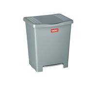 TATAY - Pattumiera con pedale, 23 l, in plastica, 33,5 x 30 x 39 cm grigio