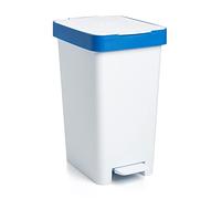 TATAY Pattumiera Cucina con Pedale Smart 25L | Contenitori Differenziata | Design Compatto e Funzionale | Interni ed Esterni | Per Sacchetti da 30L | Plastica Riciclata | 26x36x47cm, Bianco, Carta