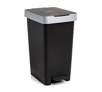 TATAY Pattumiera Cucina con Pedale Smart 25L | Design Compatto e Funzionale | Interni ed Esterni | Per Sacchetti da 30L | Plastica Resistente Senza BPA | 26x36x47cm, Nero