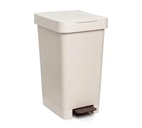 TATAY Pattumiera Smart ECOHOME, capacità 25 l, Pedale Retrattile, Polipropilene, Senza BPA, Sacco della Spazzatura da 30 l, 100% Materiale Riciclato, Beige, 26 x 36 x 47cm