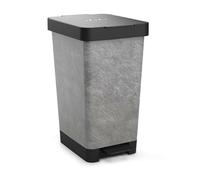 TATAY Pattumiera Smart, 25L di Capacita, Pedale Retrattile, Polipropilene, senza BPA, Sacco della Spazzatura da 30 litri, Pietra, Misure 26 x 36 x 47cm