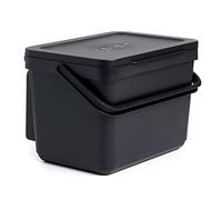 TATAY Pattumiera per Umido con Supporto, Capacità 6L, polipropilene, Realizzata con Materiali Riciclati al 100%. Colore Nero. Misure 26,5 x 20,5 x 18,5 cm