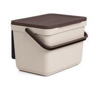 TATAY Pattumiera per Rifiuti Organici con Supporto, Capacità 6 L, Polipropilene, Realizzata con Materiali Riciclati al 100%, Colore Beige, Misure 26.5 x 20.5 x 18.5 cm