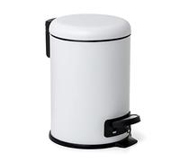 TATAY Cestino da Bagno con Pedale in acciaio inossidabile con pedale, Capacità 3L, Interno rimovibile, Chiusura ammortizzata, Senza BPA, Colore bianco. Misure 17,5 x 22,5 x 25 cm
