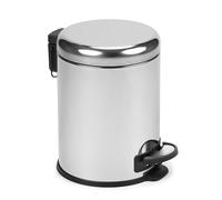TATAY Cestino per il bagno in acciaio inox con pedale, Capacità 5L, Interno rimovibile, Chiusura a scatto ammortizzata, Senza BPA, Colore acciaio, Misure 29 x 22 x 27 cm