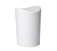 TATAY Pattumiera da bagno in polipropilene con coperchio basculante 6L bianco