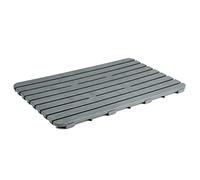 Tatay Pedana Doccia Rettangolare, in Polipropilene, Finitura Effetto Legno, Antiscivolo, Protezione Solare, Con Borchie In Gomma, Grigio, Misure 80 x 50 x 3 cm