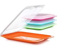 TATAY Contenitori per affettati Fresh , Senza BPA, Riutilizzabile, Impilabile, Lavabile in Lavastoviglie e Adatto al Microonde, Colori Assortiti, 1 unità. Dimensione 17 x 3,2 x 25,2cm
