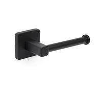 TATAY Porta Carta Igienica, della collezione Accessori Bagno NERO, in Acciaio Inox e Zamak, Doppio Sistema di Fissaggio con Viti e Adesivo, Porta Carta Igienica Nero. Misure 6 x 6,5 x 16 cm