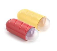 TATAY Porta Merenda Fresh | Set da 2 Pezzi | Design Compatto Estensibile con Coperchio Rimovibile | Adatto a Freezer, Microonde e Lavastoviglie | Senza BPA | 7,7x6,7x18-25 cm, Giallo e Rosso