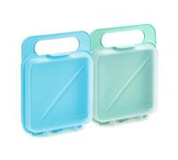 TATAY Porta Merenda Fresh | Set da 2 Pezzi | Design Compatto Riutilizzabile con Chiusura a Clip | Adatto a Freezer, Microonde e Lavastoviglie | Senza BPA | 14x4x18 cm, Blu e Verde Menta
