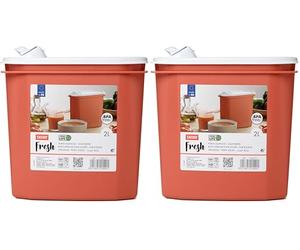 TATAY Porta Minestra Fresh, Capacità 2L, senza BPA, Sicuro in Lavastoviglie e Microonde, Arancione, 1 unità Dimenzione 18.4 x 9.7 x 19 cm (Confezione da 2)