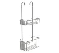 Tatay 6604800 Mensola da doccia a 2 altezze con gancio in alluminio, 100% inox, in alluminio anodizzato, design moderno, 10 anni di garanzia, dimensioni 28 x 13,5 x 60 cm