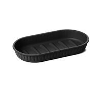 TATAY Porta Saponetta Bagno Nero | Plastica Riciclata e Resistente | Prodotto in Spagna in Modo Responsabile | Design Minimalista | Facile da Pulire | 15 x 8,2 x 2,1 cm - Collezione Baobab