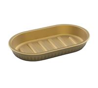 TATAY Porta Saponetta Bagno Oro | Plastica Riciclata e Resistente | Prodotto in Spagna in Modo Responsabile | Design Minimalista | Facile da Pulire | 15 x 8,2 x 2,1 cm - Collezione Baobab