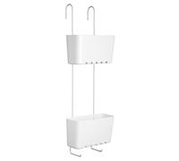 TATAY 4522101 Standard Duo cesta organizadora ducha o bañera con Dos baldas apta para Todo Tipo de mamparas, Blanco, 20x13x59 cm