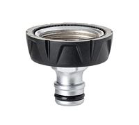 TATAY Raccordo Rubinetto Femmina 1" Metal Soft, Alluminio, Connettore Universale, Acciaio inossidabile e Resistente alla corrosione, Installazione facile, Argento - Nero