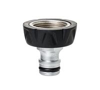 TATAY Raccordo Rubinetto Femmina 3/4" Metal Soft, Alluminio, Connettore Universale, Acciaio inossidabile e Resistente alla corrosione, Installazione facile, Argento - Nero