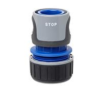 TATAY Connettore Rapido per Tubo da Giardino STOP Premium 3/4" (19mm), Connettore per raccordo universale, Installazione facile, Protezione solare, Grigio - Nero