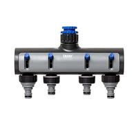 TATAY Raccordo Rubinetto Femmina Universal Premium per tubo flessible, 4 Vie, per Rubinetti da 1/2", 3/4", 1", Connetore Universale, Regolatore, Protezione solare, Installazione facile, Grigio - Nero