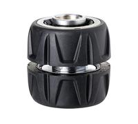 TATAY Riparazione Metal Soft del tubo flessibile da 3/4" (19 mm), Connettore per raccordo universale, Installazione Facile, Acciaio Inossidabile e Resistente Alla Corrosione, Argento/Nero