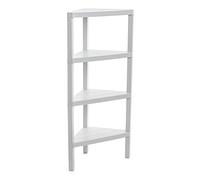 TATAY Mensola Angolare Lombok, 4 Altezze, Polipropilene, Senza BPA, Finitura Effetto Legno, Tamponi Antiscivolo, Max 10 kg per Ripiano, Facile Assemblaggio, Misure 33 x 33 x 100 cm, Bianco
