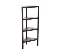 TATAY Scaffale Angolare Bagno a 4 Ripiani | Resistente all’Umidità | Inclusi Viti e Compatibile con Sistema Quick Fix | Per Interni ed Esterni | Portata fino a 32 kg - Modello Lombok - Marrone