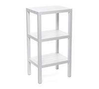 TATAY Mensola Rettangolare Lombok, 3 Altezze, Polipropilene, Senza BPA , Finitura Effetto Legno, Tamponi Antiscivolo, Max 10 kg per Ripiano, Facile Assemblaggio, Misure 38 x 29 x 73.5 cm, Bianco