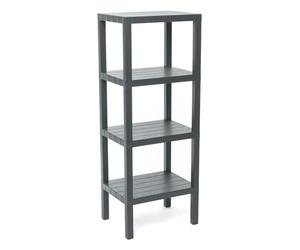 TATAY Scaffale Bagno a 4 Ripiani | Resistente all’Umidità | Inclusi Viti e Compatibile con Sistema Quick Fix | Per Interni ed Esterni | Portata fino a 40kg - Modello Lombok - Grigio