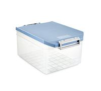 TATAY Scatola con Coperchio 27x39x19 cm Plastica ABS Senza BPA | Scatola con Coperchio Casa | Capacità 14 L | Design Impilabile | Coperchio con Cerniera | Manici Ergonomici, Blu